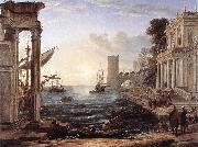 Claude Lorrain Seaport with the Embarkation of the Queen of Sheba df oil on canvas